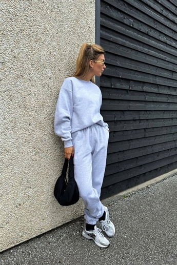 7 Days Active, Organic Fitted Sweatpants, Heather Grey